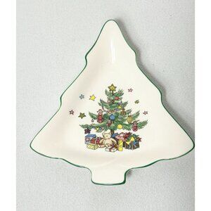 Vintage Retro Nikko Japan Porcelain China Christmas Tree Shaped Plate/Dish